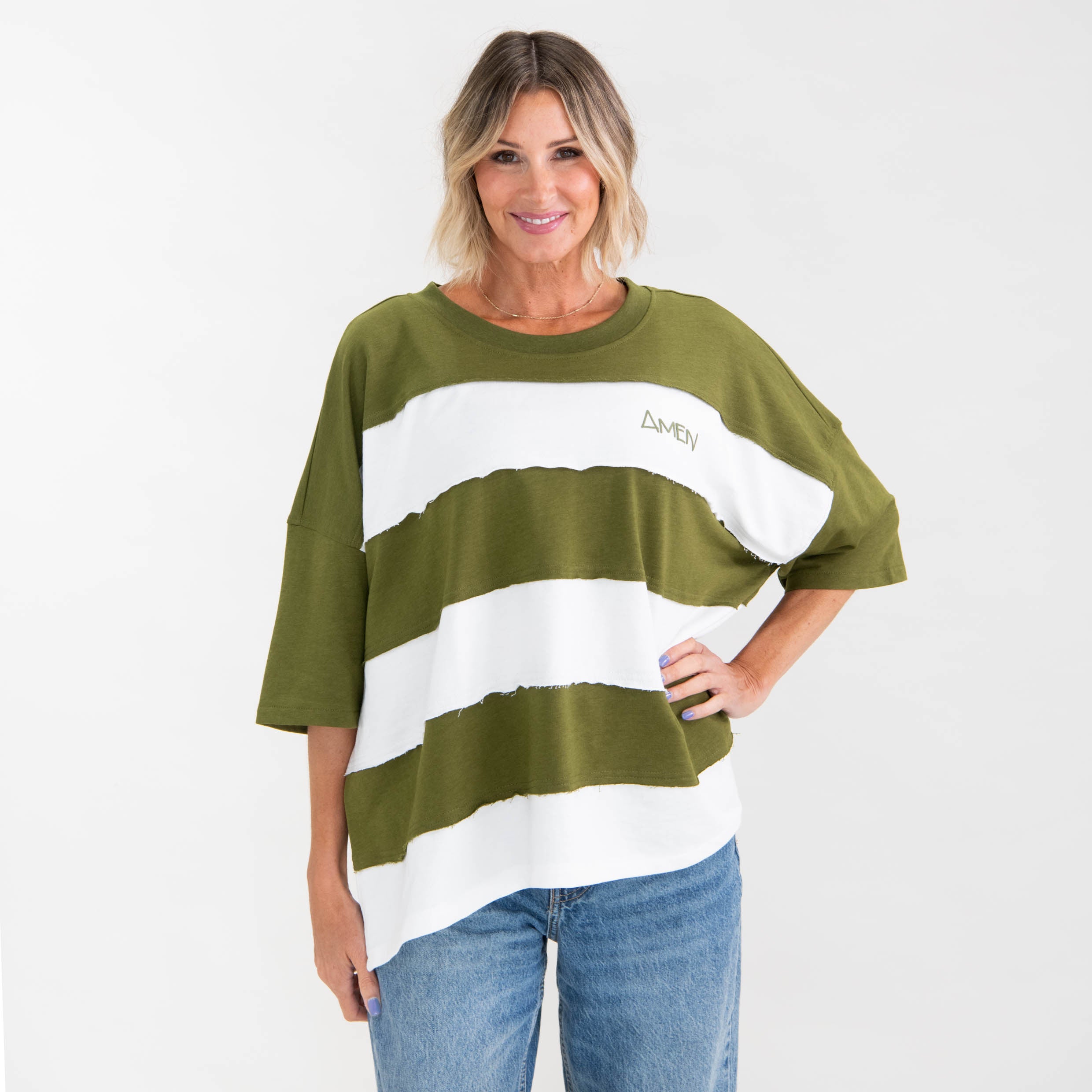 Amen Oversized Stripe Tee