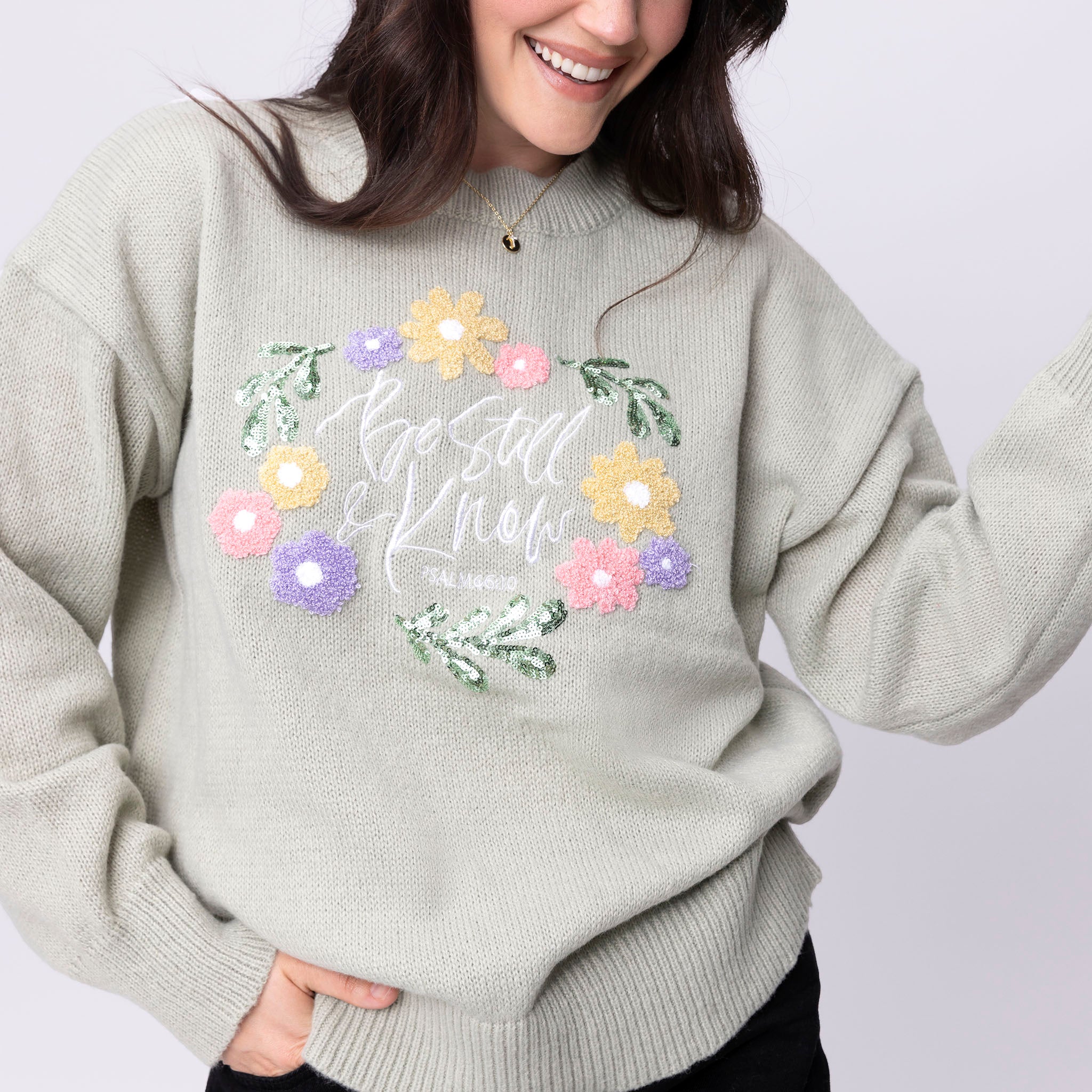 Be Still & Know Embellished Sweater - Image 2
