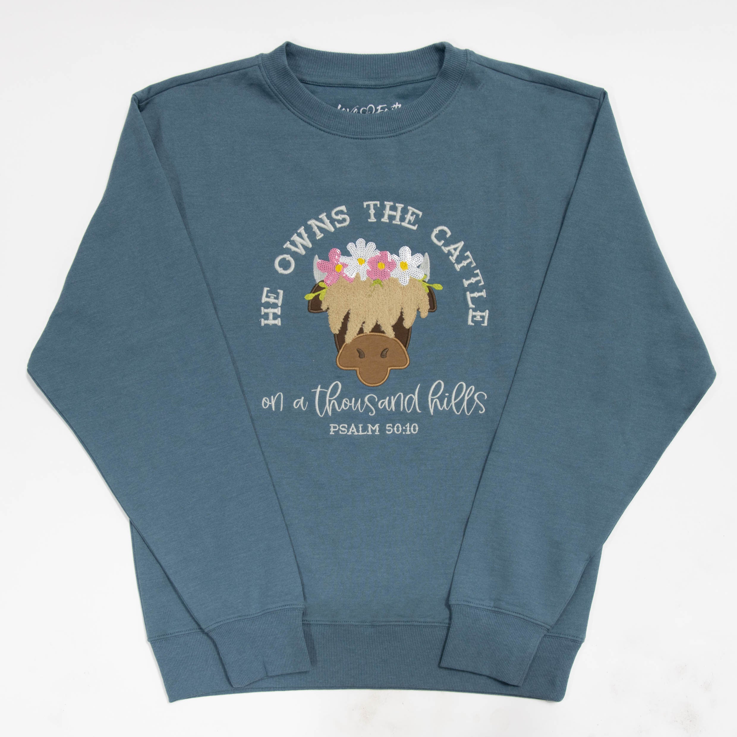 He Owns the Cattle Embellished Sweatshirt - Image 3