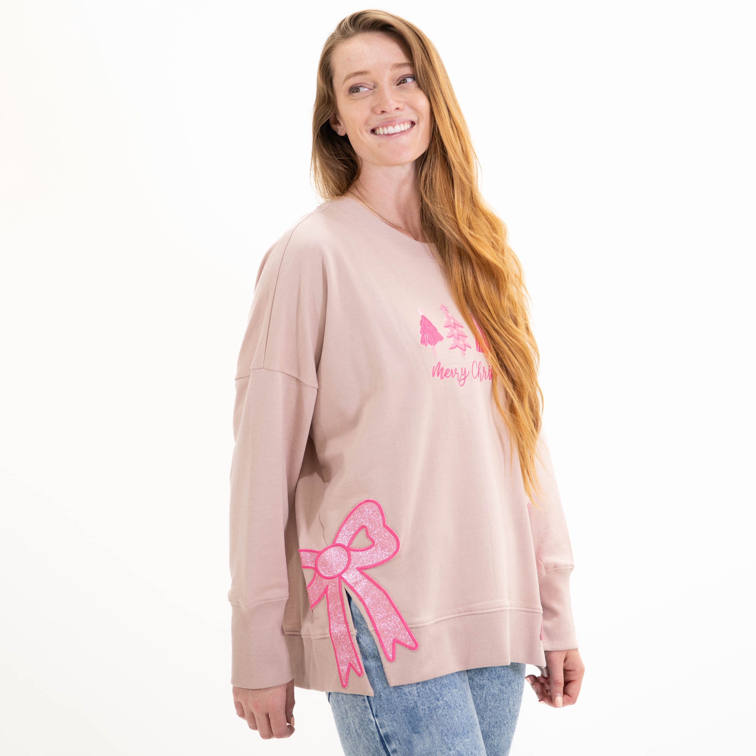 Merry Christmas Side Slit Crewneck Sweatshirt - Image 3