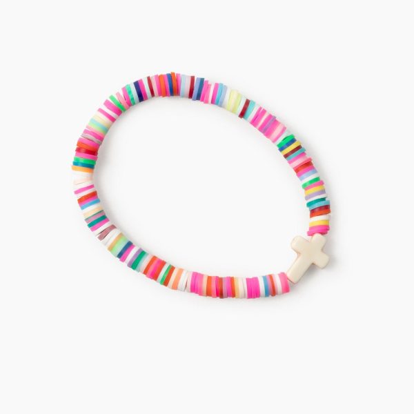 Cross Bead Pink Bracelet