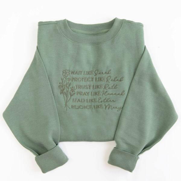 Women of the Bible Embroidered Crewneck Sweatshirt