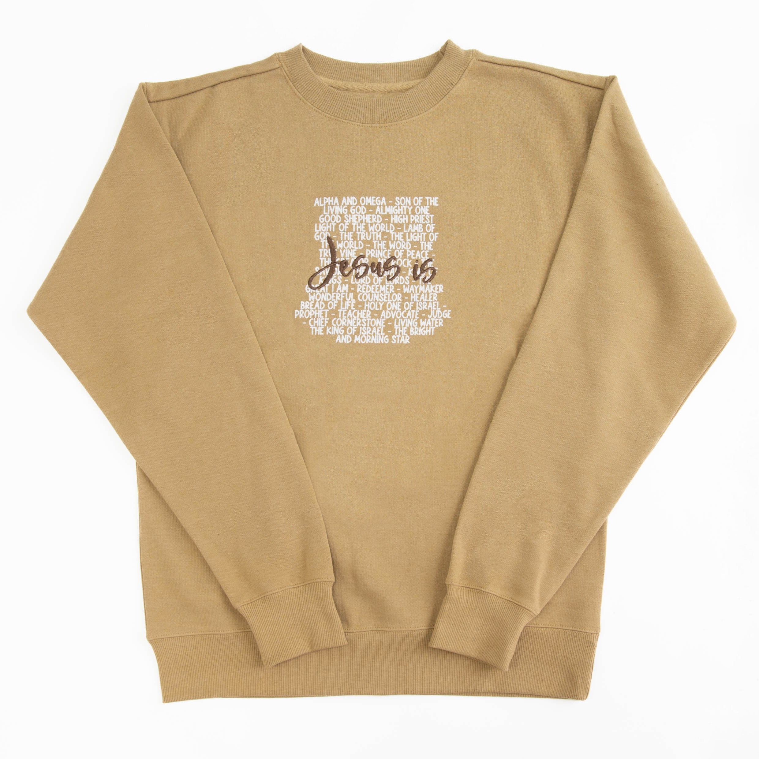 Jesus Is Embroidered Crewneck Sweatshirt - Image 2