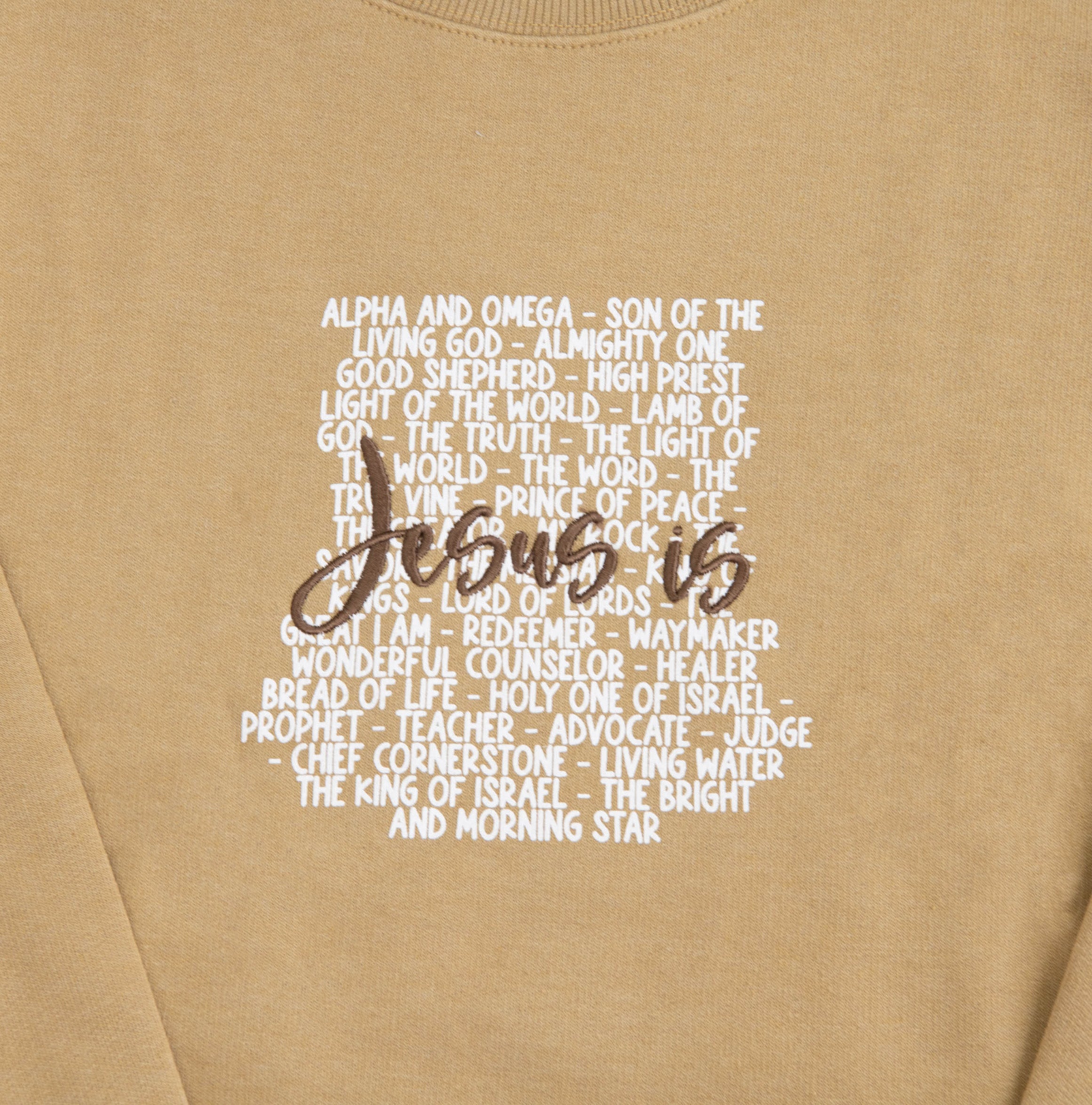 Jesus Is Embroidered Crewneck Sweatshirt - Image 3