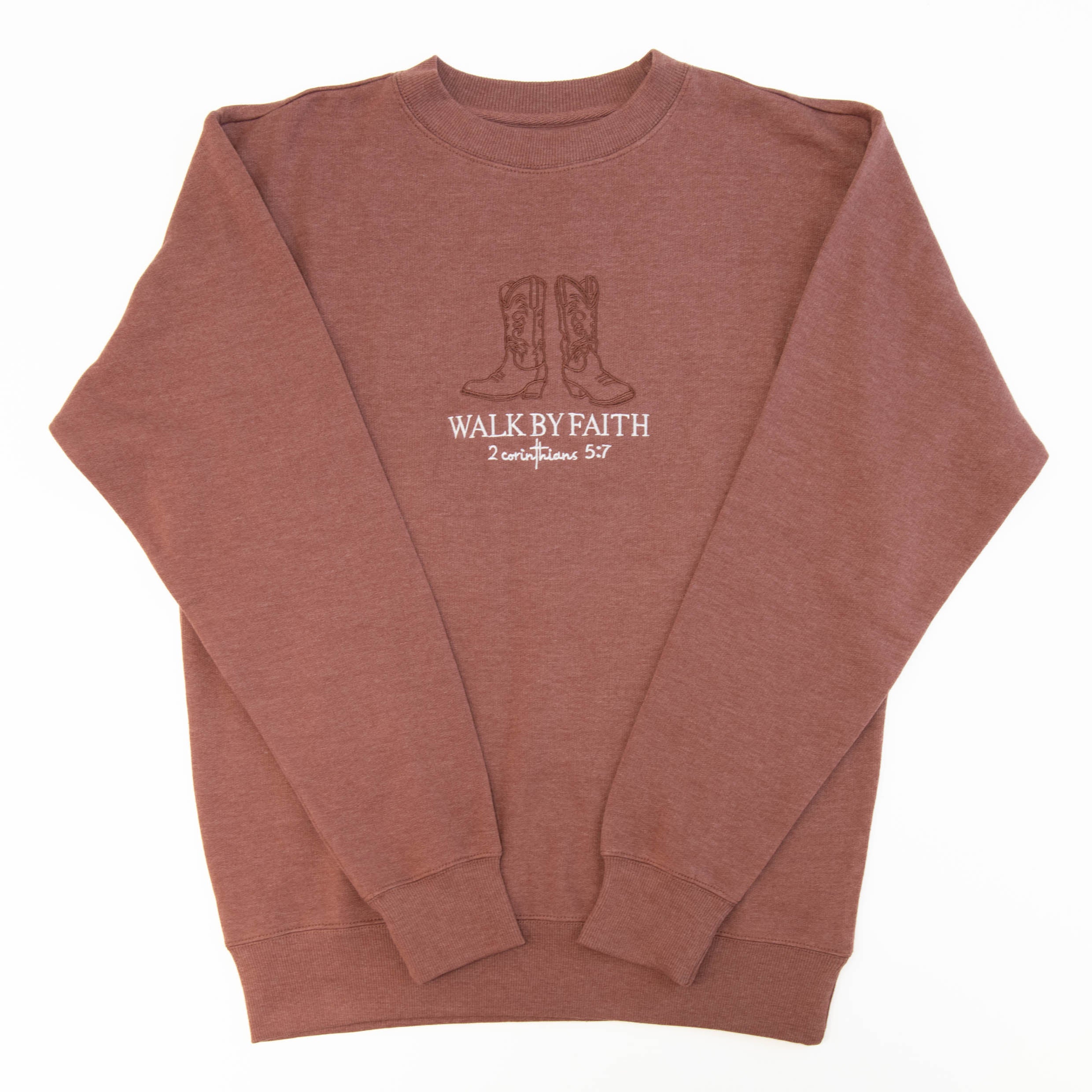 Walk by Faith Embroidered Crewneck Sweatshirt - Image 3