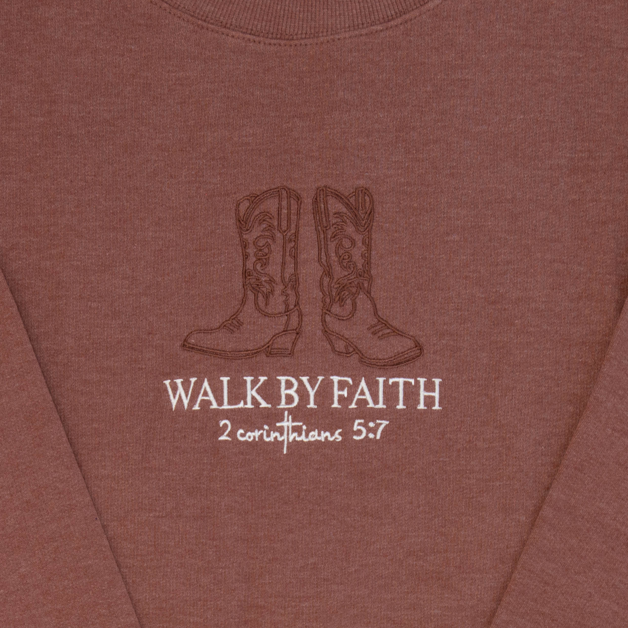 Walk by Faith Embroidered Crewneck Sweatshirt - Image 2