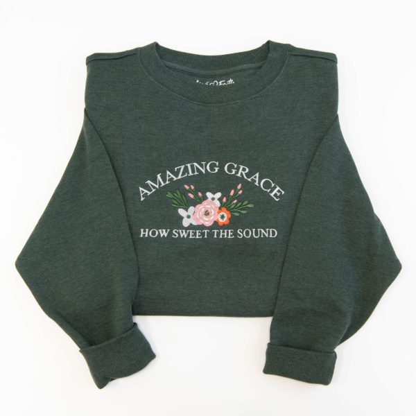 Amazing Grace Embroidered Crewneck Sweatshirt