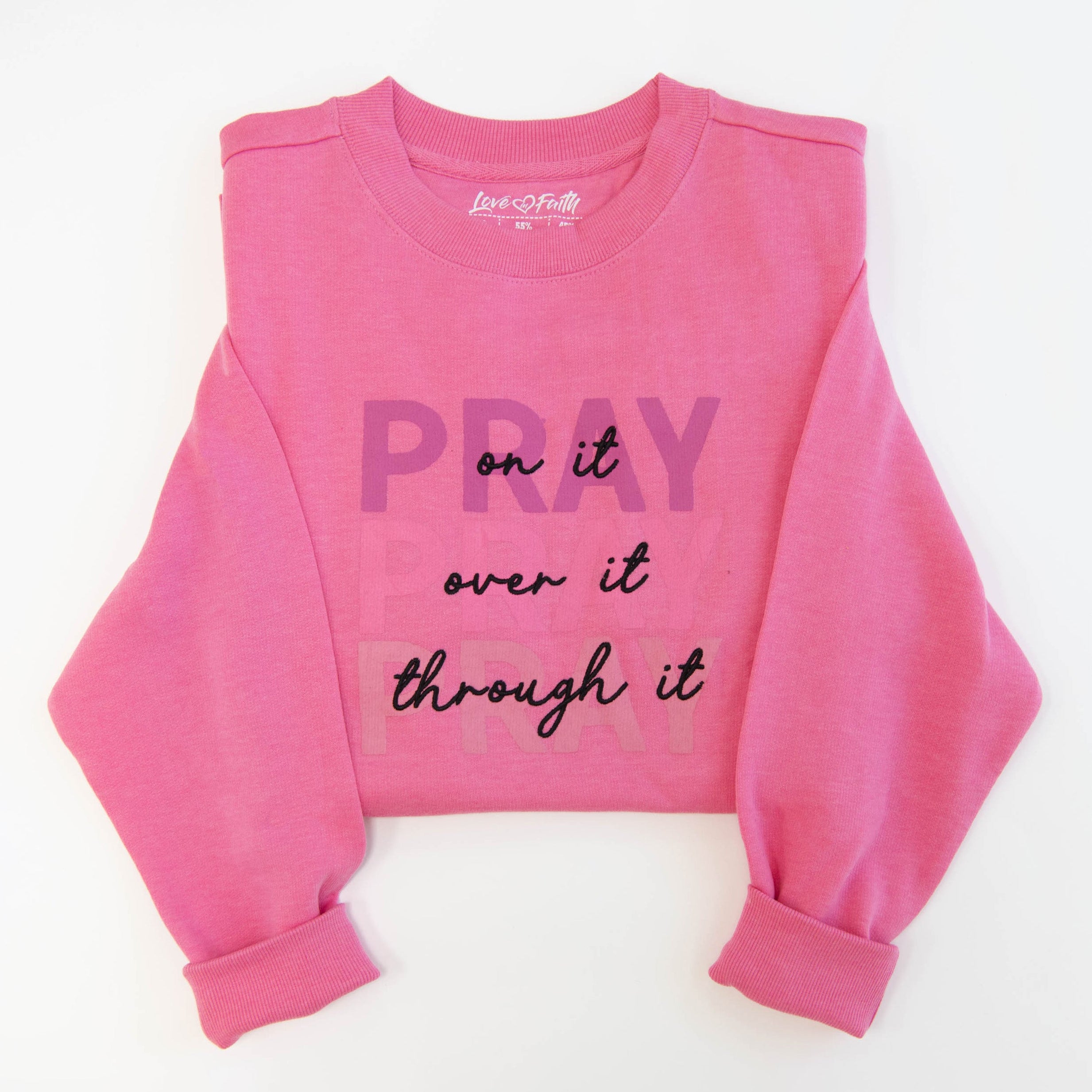 Pray Embroidered Crewneck Sweatshirt