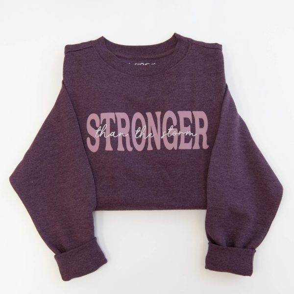 Stronger Than the Storm Embroidered Crewneck Sweatshirt