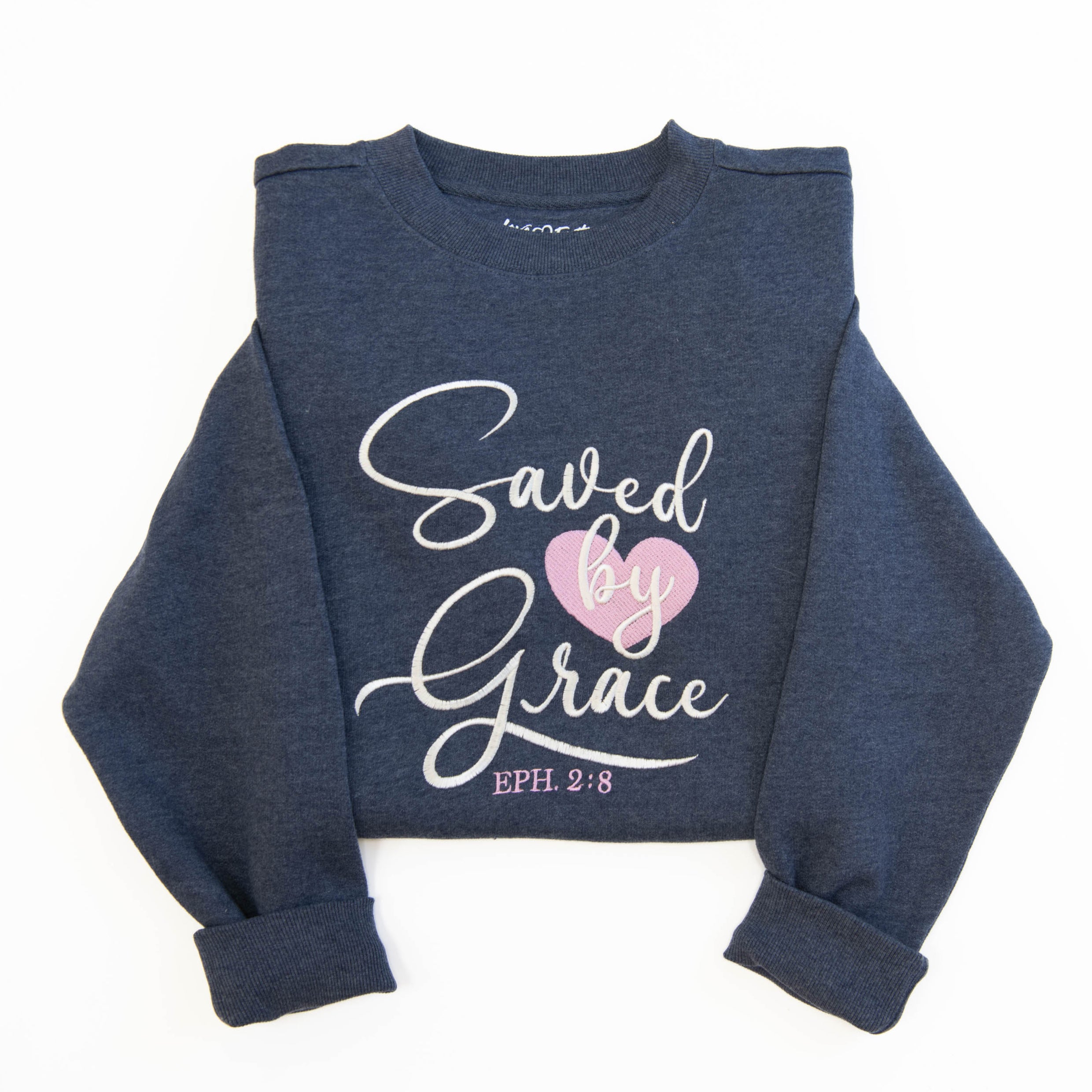 Saved by Grace Embroidered Crewneck Sweatshirt
