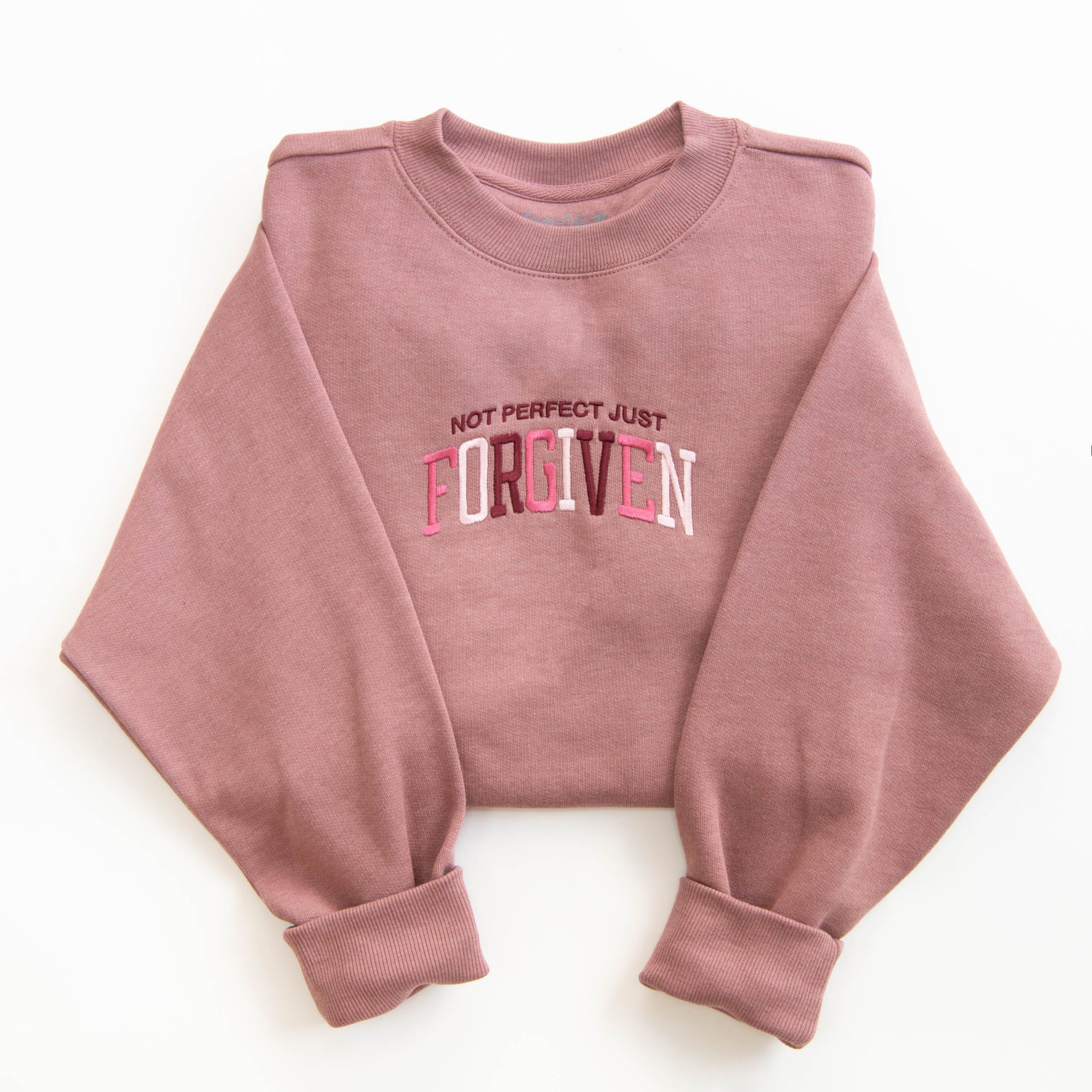 Not Perfect Just Forgiven Embroidered Crewneck Sweatshirt