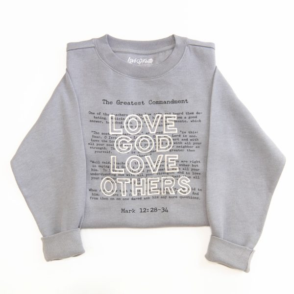 Love God Love Others Embroidered Crewneck Sweatshirt