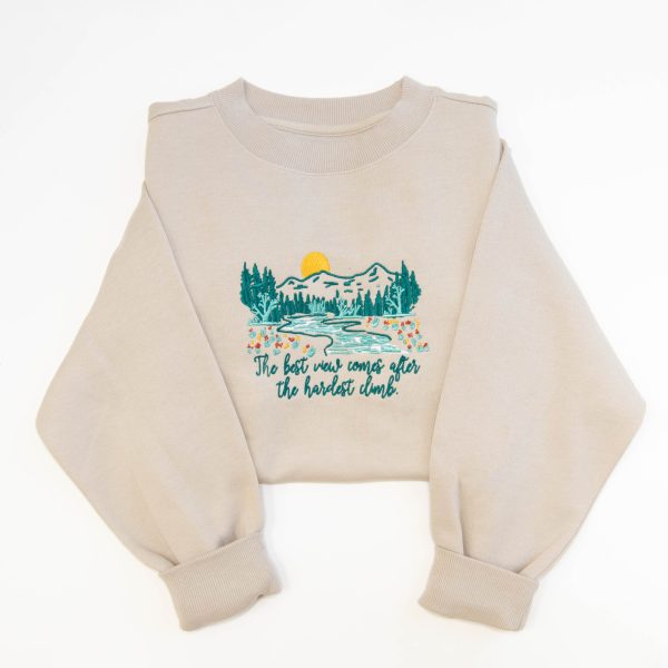 The Best View Embroidered Crewneck Sweatshirt