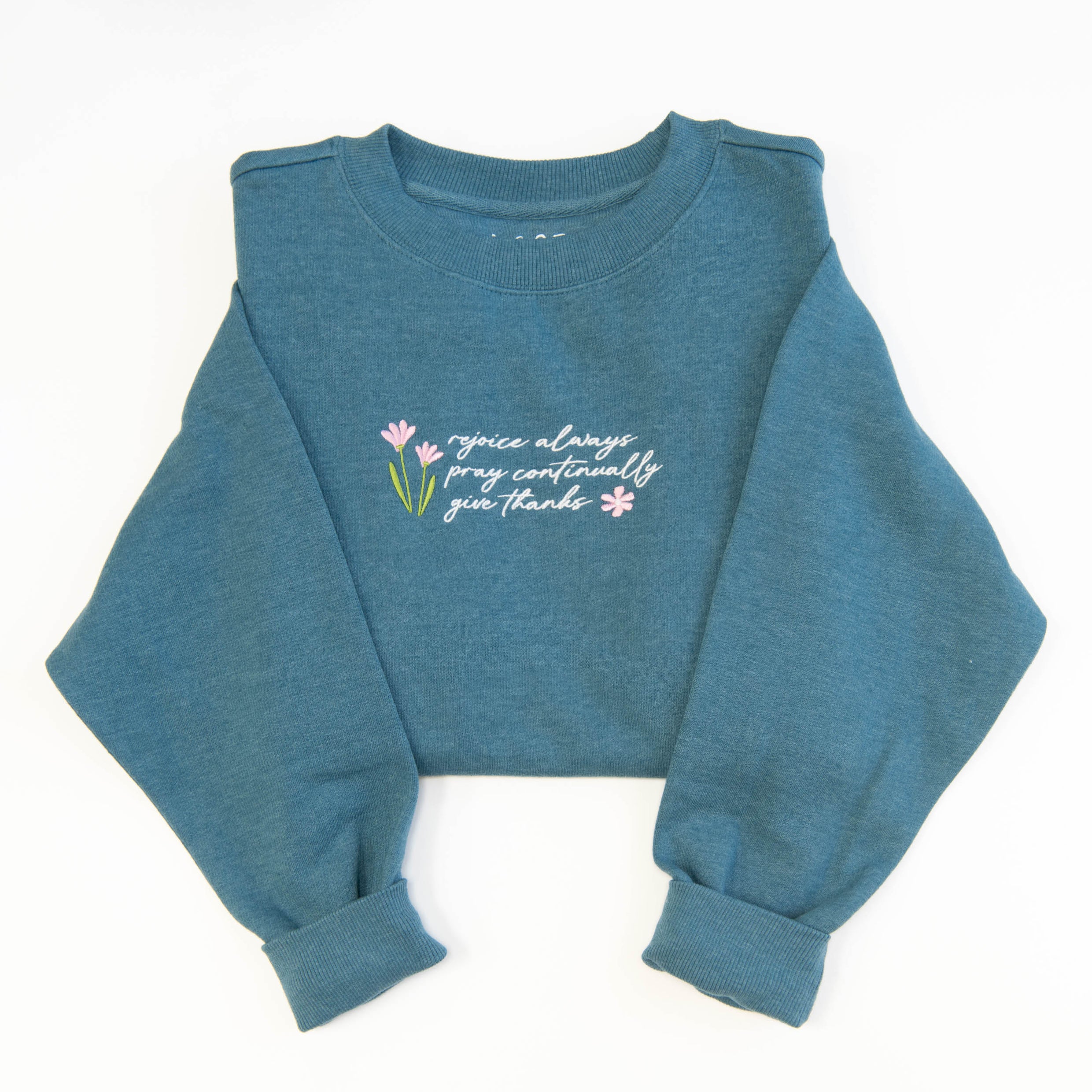 Rejoice Always Embroidered Crewneck Sweatshirt