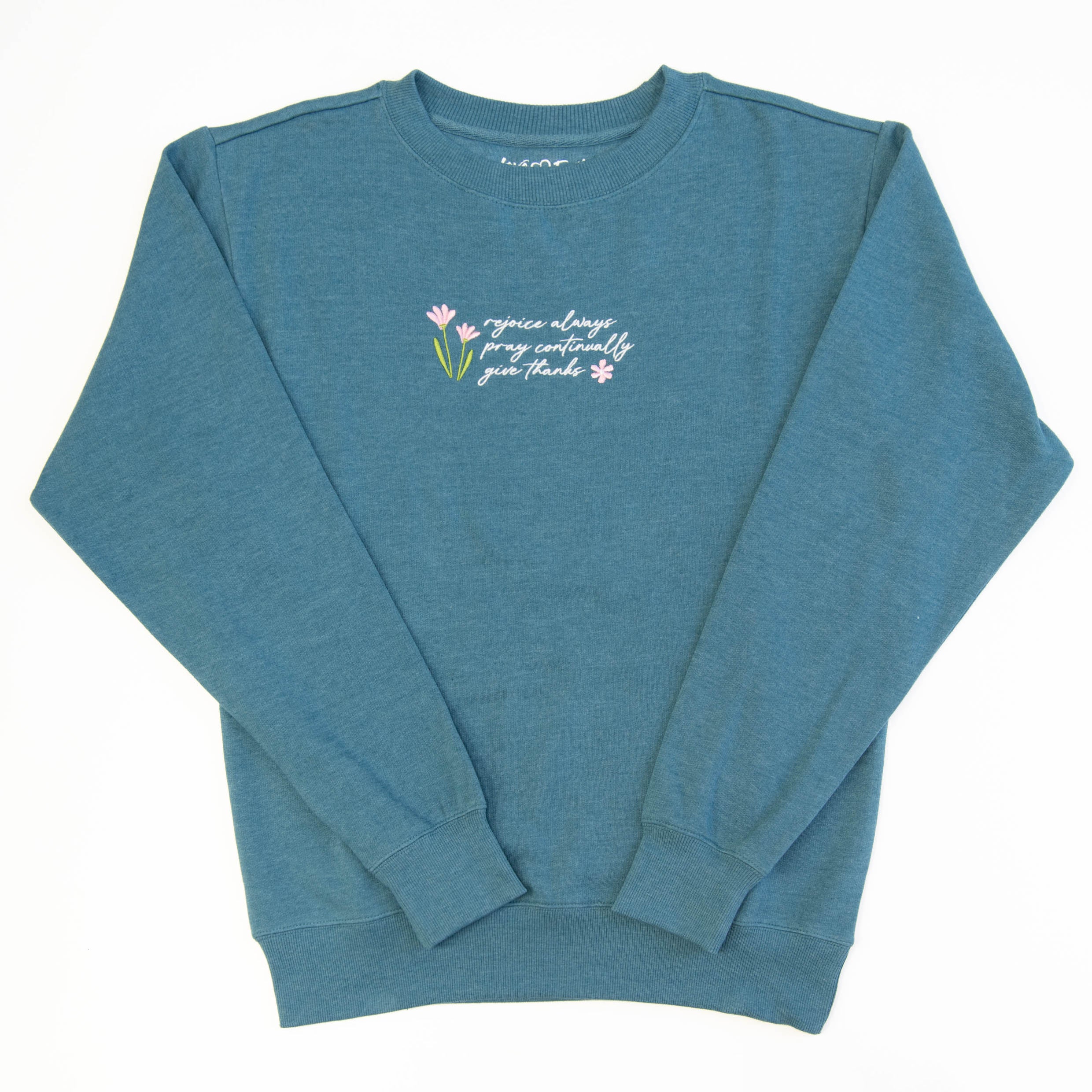 Rejoice Always Embroidered Crewneck Sweatshirt - Image 2