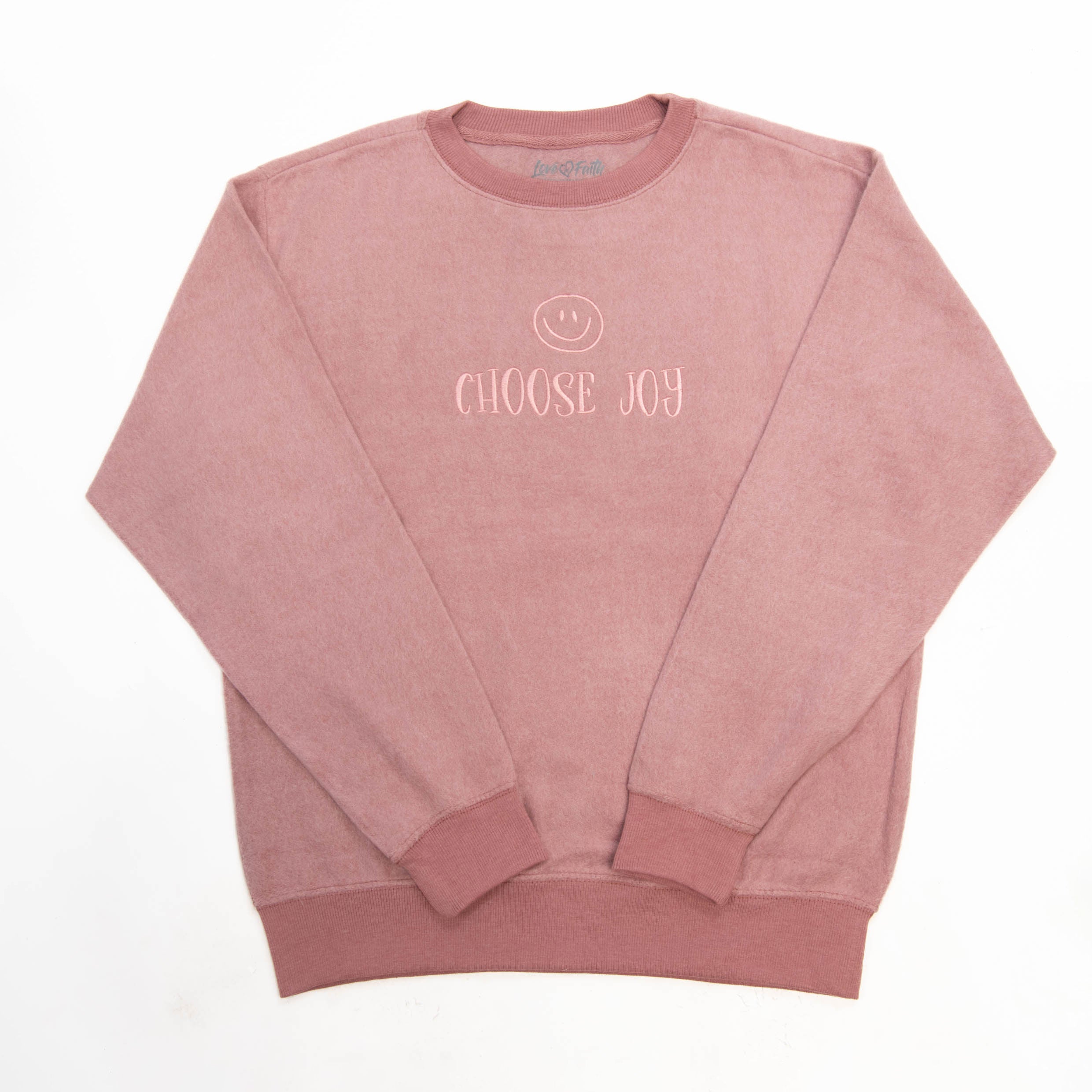 Fuzzy Embroidered Choose Joy Sweatshirt - Image 3