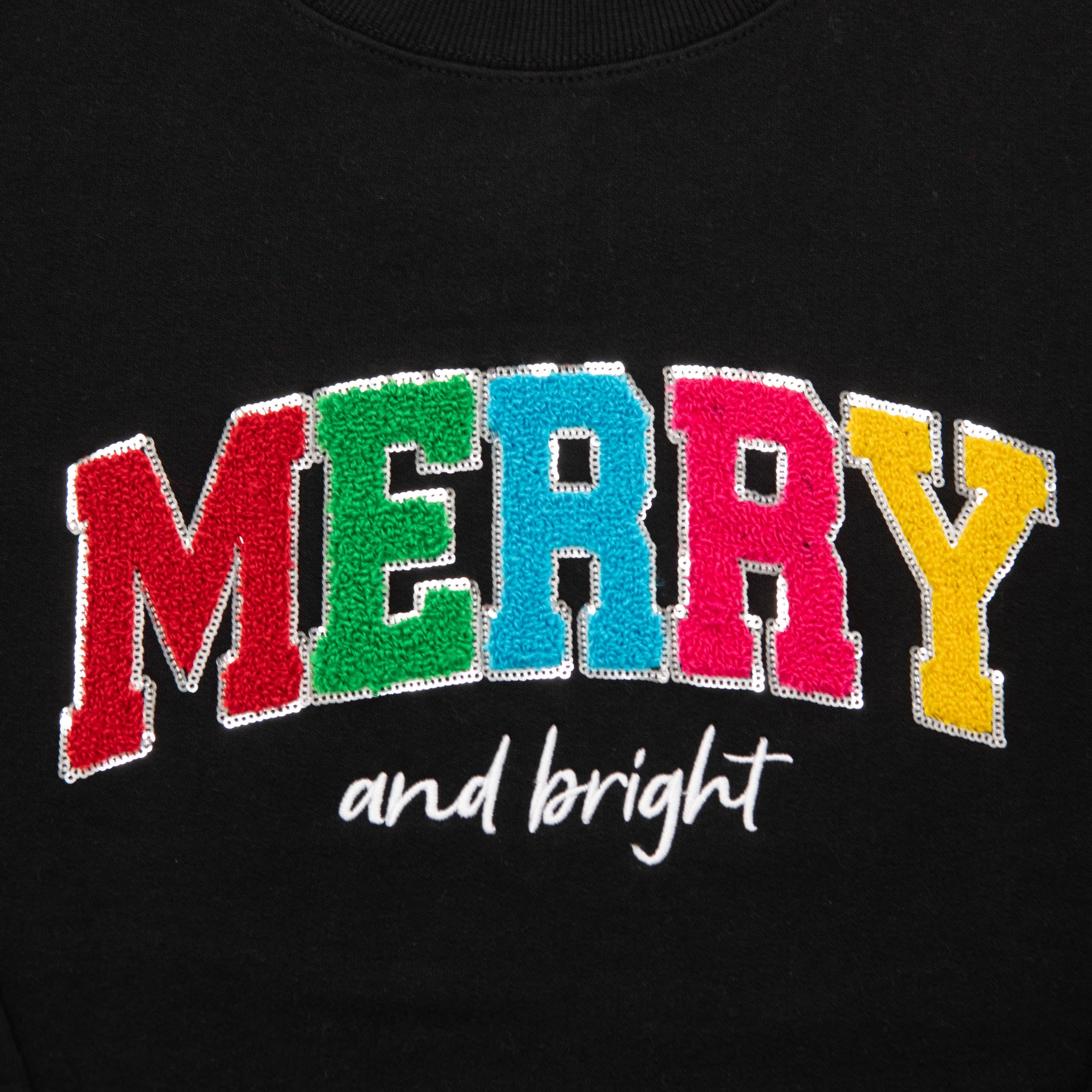 Embellished Merry and Bright Varsity Sweatshirt - Image 2