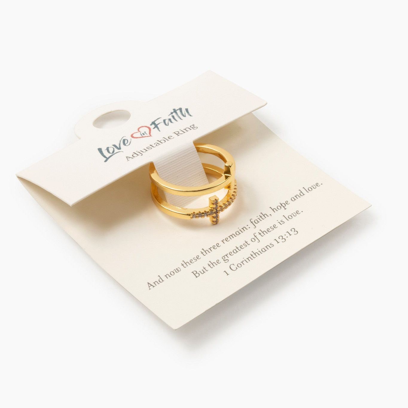 Double Cross Gold Plated Brass Ring - Image 2
