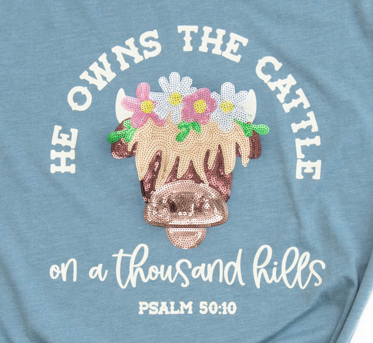 He Owns the Cattle Sequin Tee - Image 2