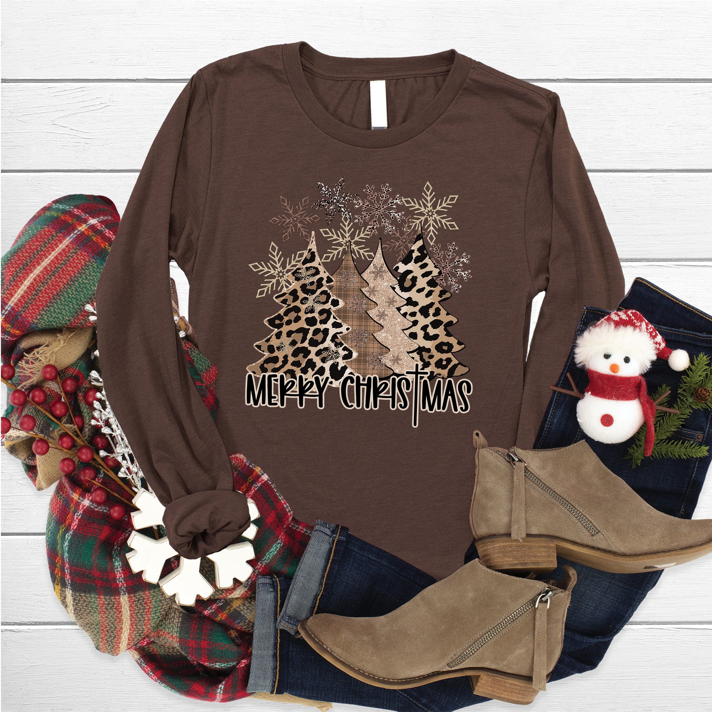 Merry Christmas Leopard Long Sleeve