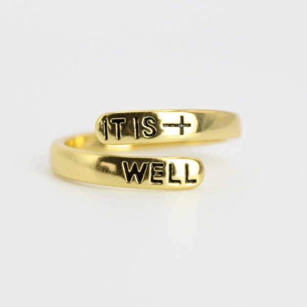 It is Well Gold Plated Brass Ring