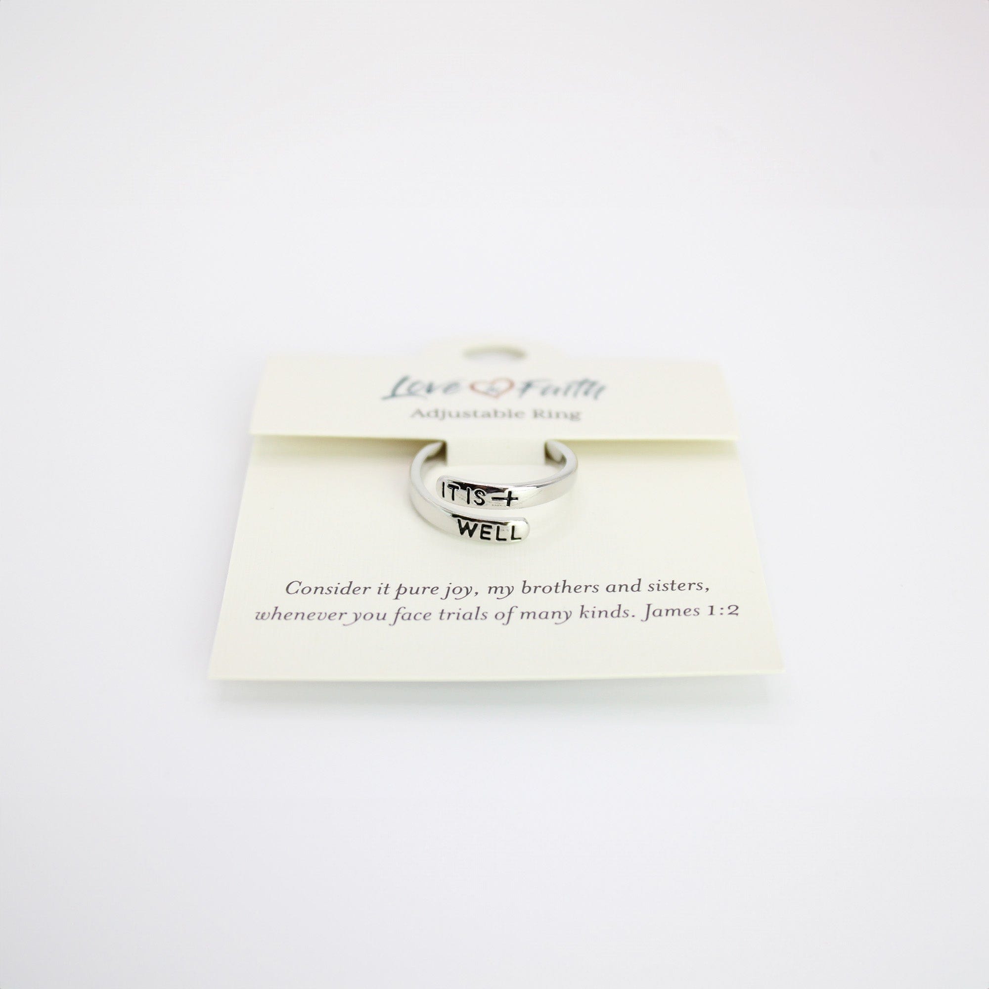 It is Well Platinum Plated Brass Ring - Image 3