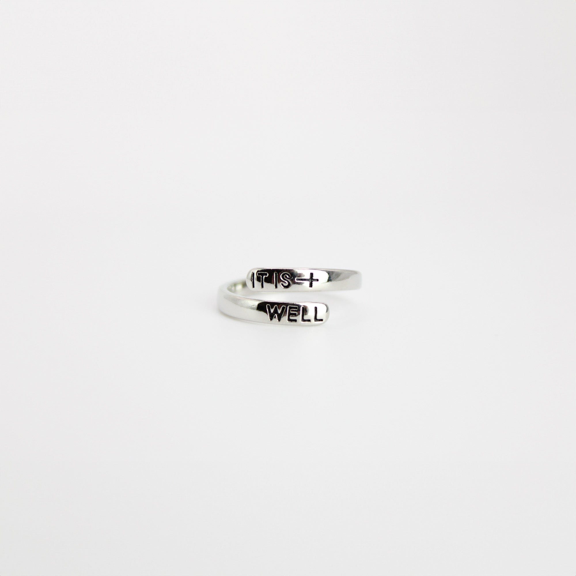 It is Well Platinum Plated Brass Ring - Image 2