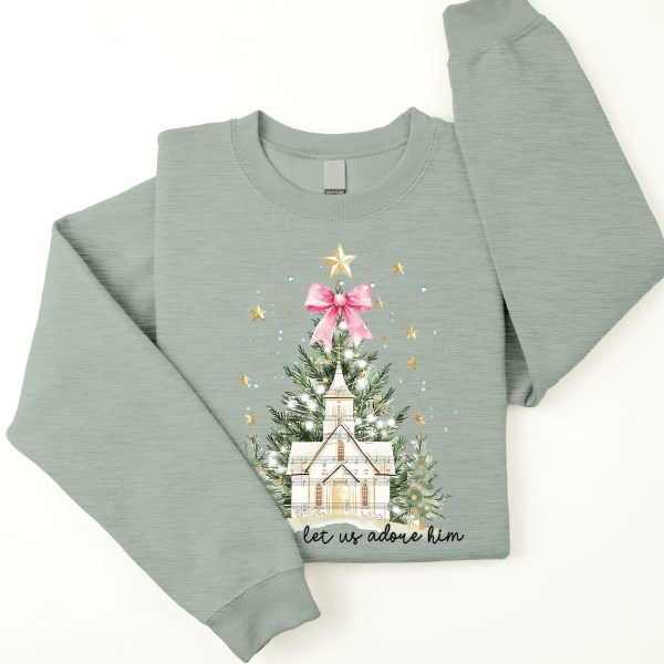 Adore Him Christmas Tree Sweatshirt