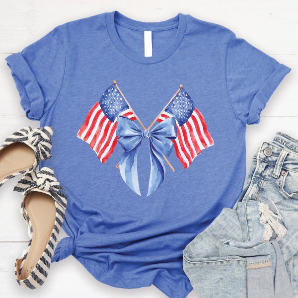 USA Flag Bow Tee