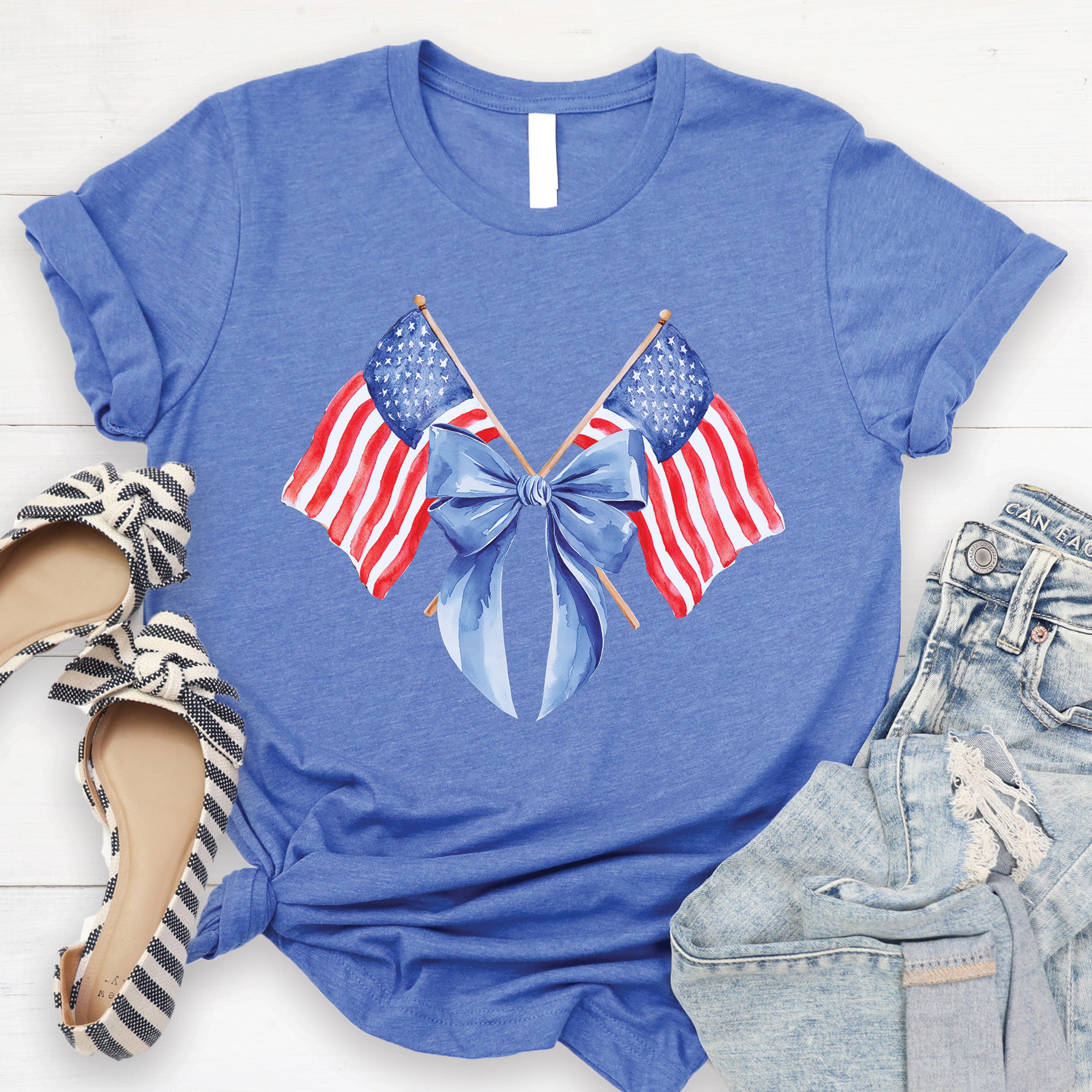 USA Flag Bow Tee