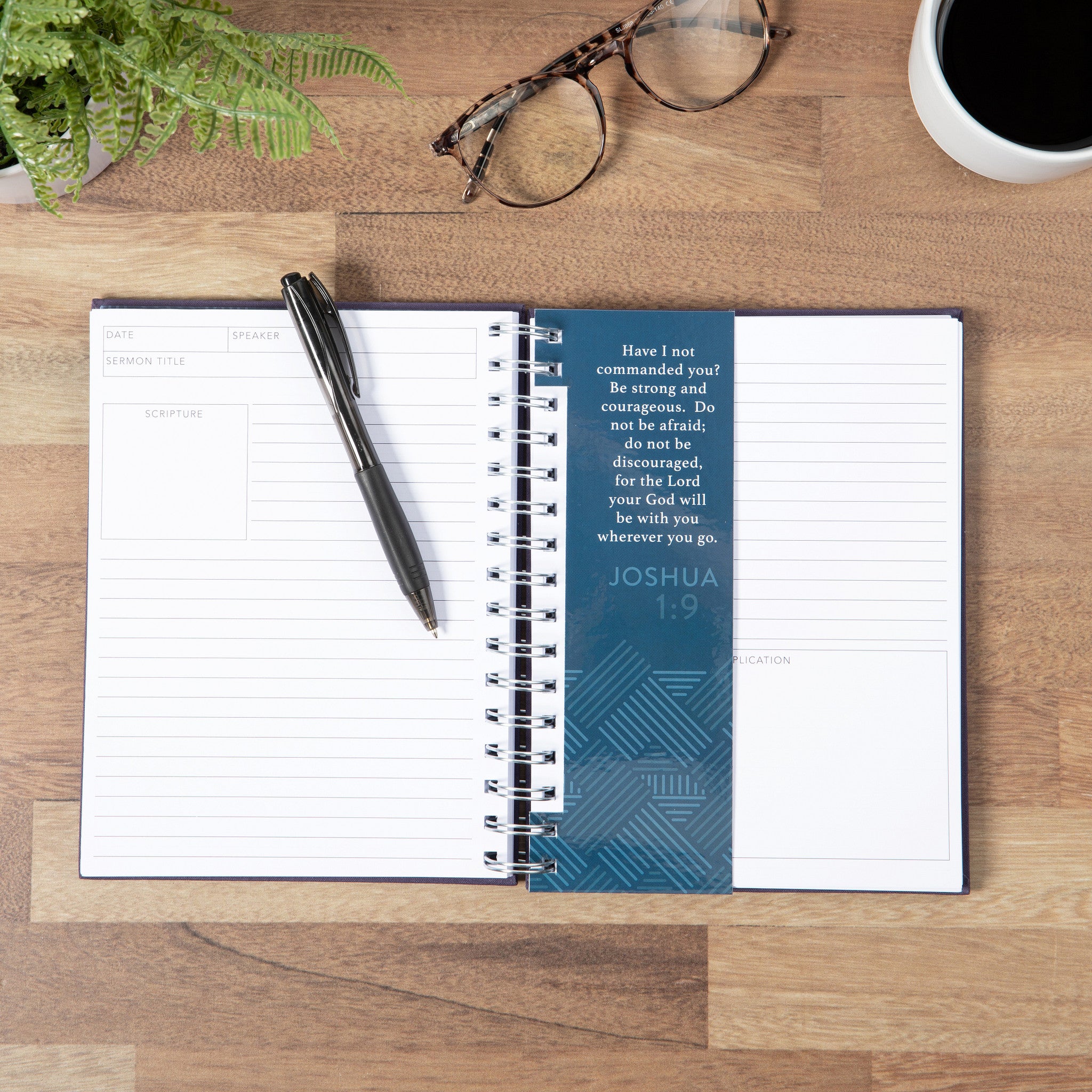 Navy Linen Cross Sermon Notes - Image 6
