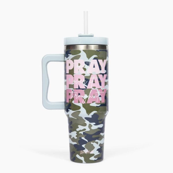 Pray On It Camo 40oz Tumbler w/ Handle