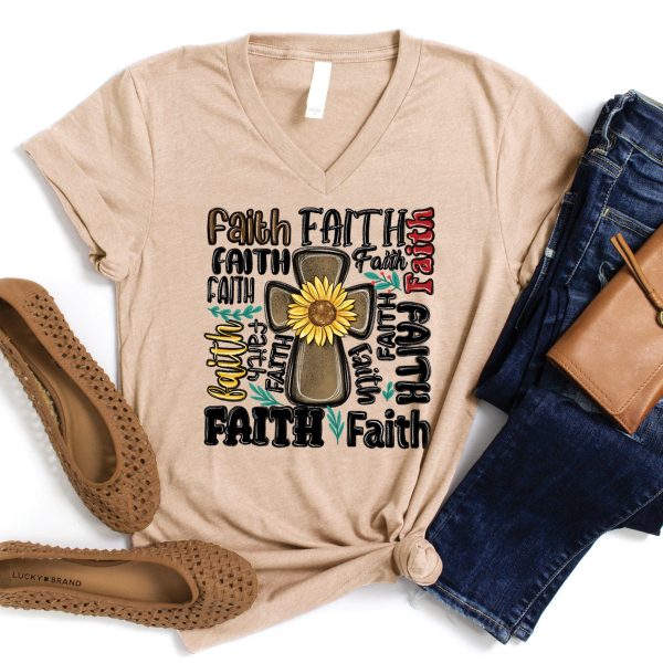 Faith Cross V-Neck